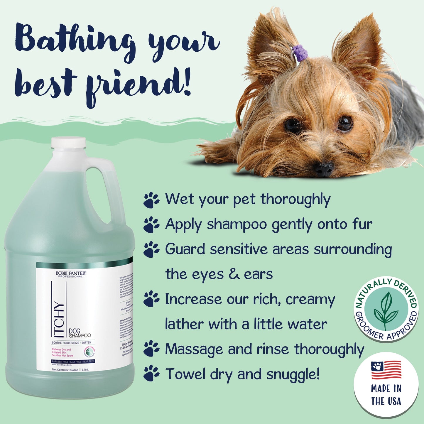 Bobbi Panter® Signature Itchy Dog Shampoo (1 Gallon) Tea Tree, Lavender Oil, 4/Case (HOSBP00011-CS)
