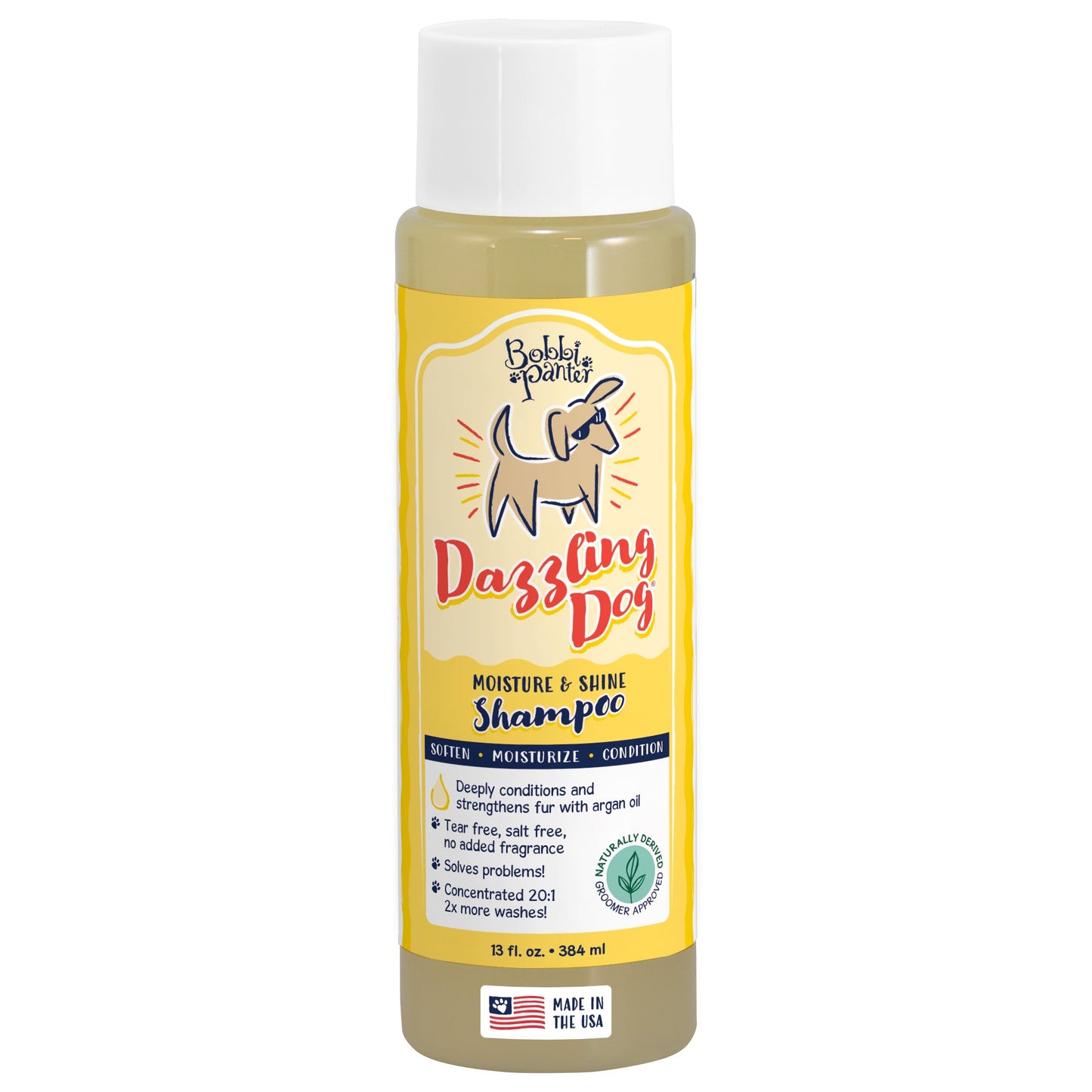 Bobbi Panter® Signature Dazzling Dog Shampoo, Argan Oil, Vitamin A, Geranium and Chamomile, 13 oz Bottle, 12/Case (HOSBP00012-CS)