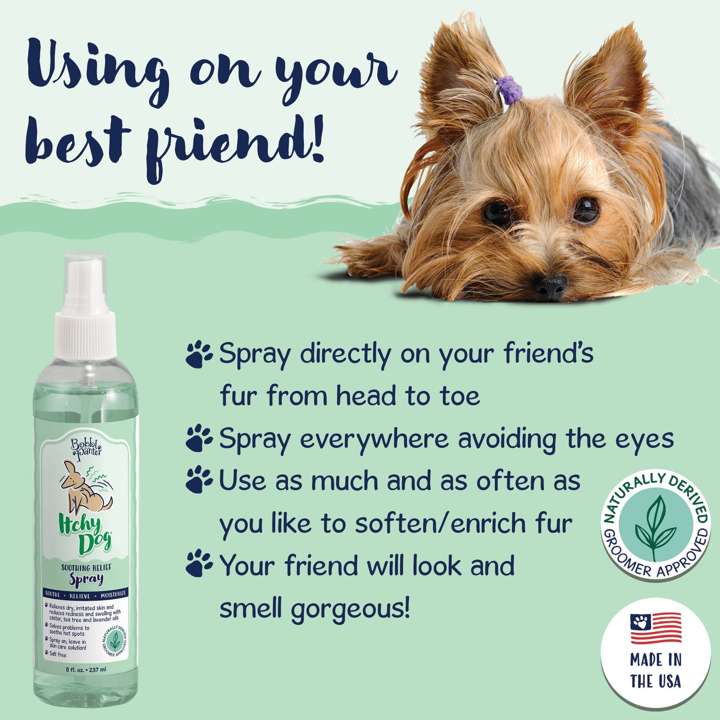 Bobbi Panter® Signature Itchy Dog Spray, Tea Tree/Lavender, 8 oz Bottle (HOSBP00015)