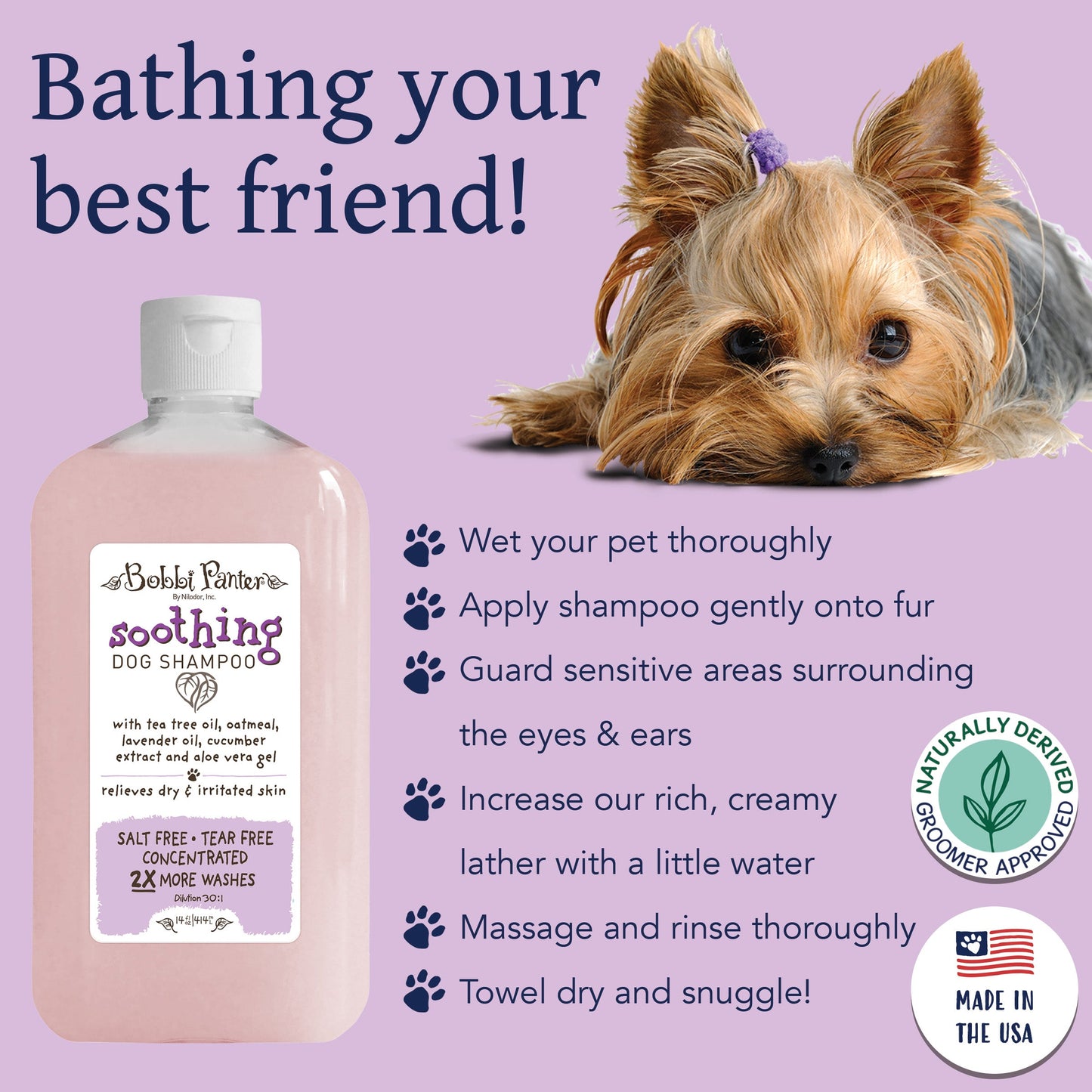 Bobbi Panter® Botanicals Soothing Dog Shampoo, Lavender/Cucumber (14 oz), 12/Case (BP00026-CS)