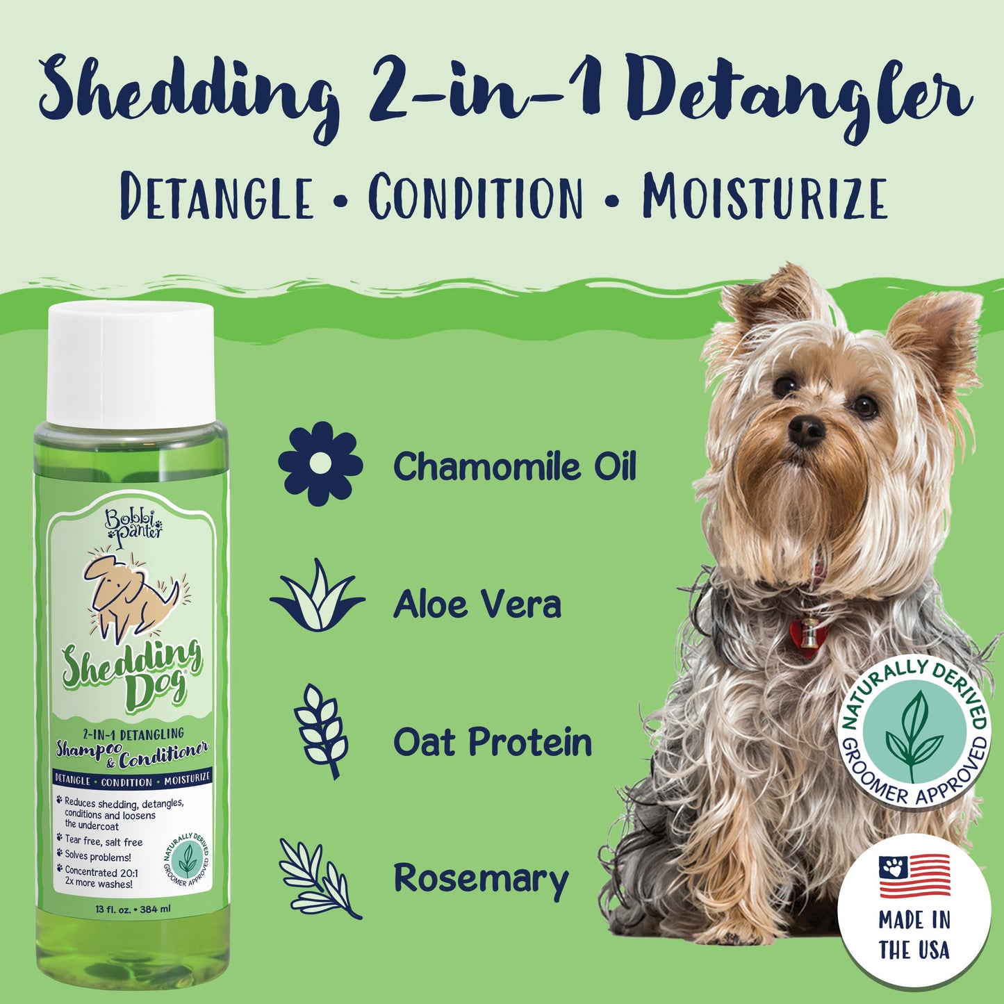Bobbi Panter® Signature Deshedding Dog Shampoo Conditioner (13 oz), 12/Case (BP00030-CS)
