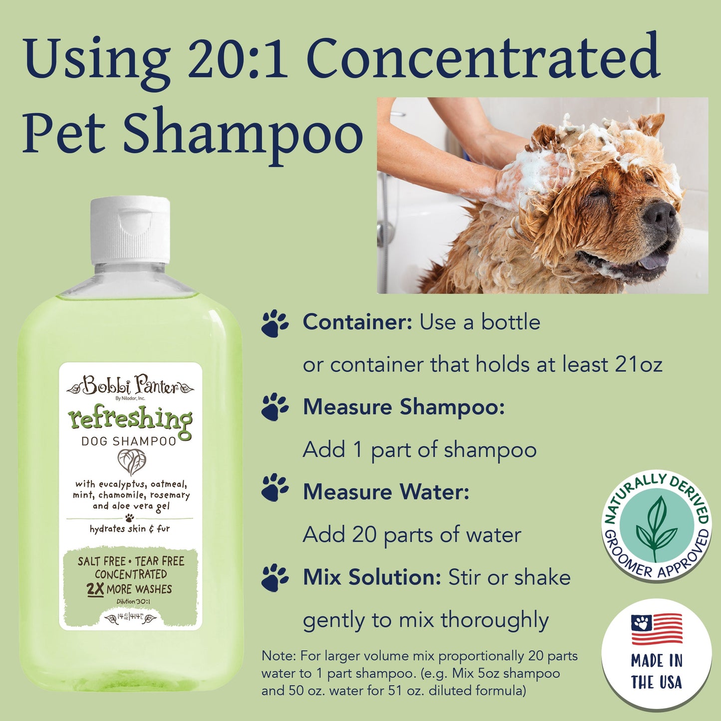 Bobbi Panter® Botanicals Refreshing Dog Shampoo Mint/Chamoile (14 oz), 12/Case (BP00036-CS)