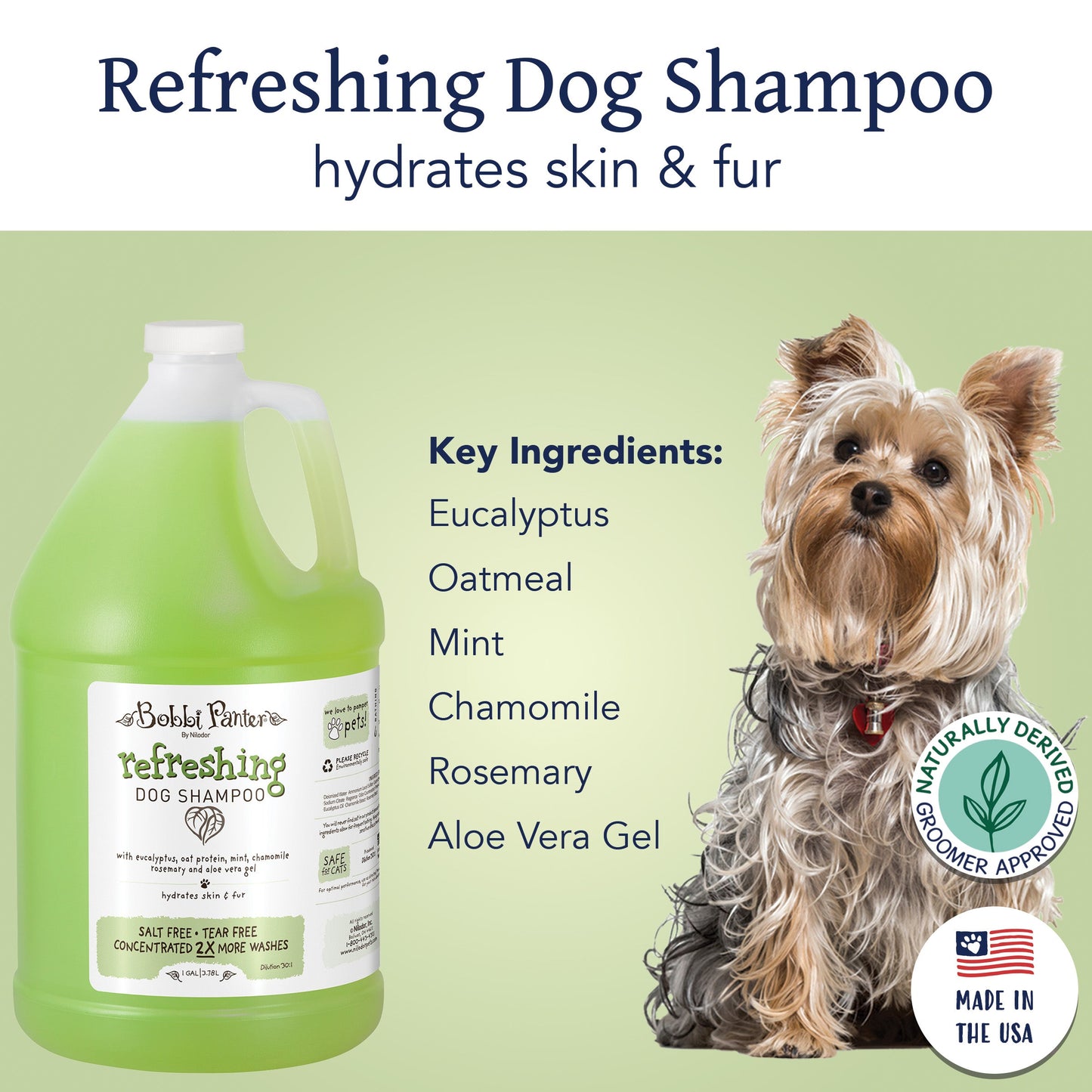 Bobbi Panter® Botanicals Refreshing Dog Shampoo Mint/Chamoile (Gallon), 4/Case (BP00037-CS)