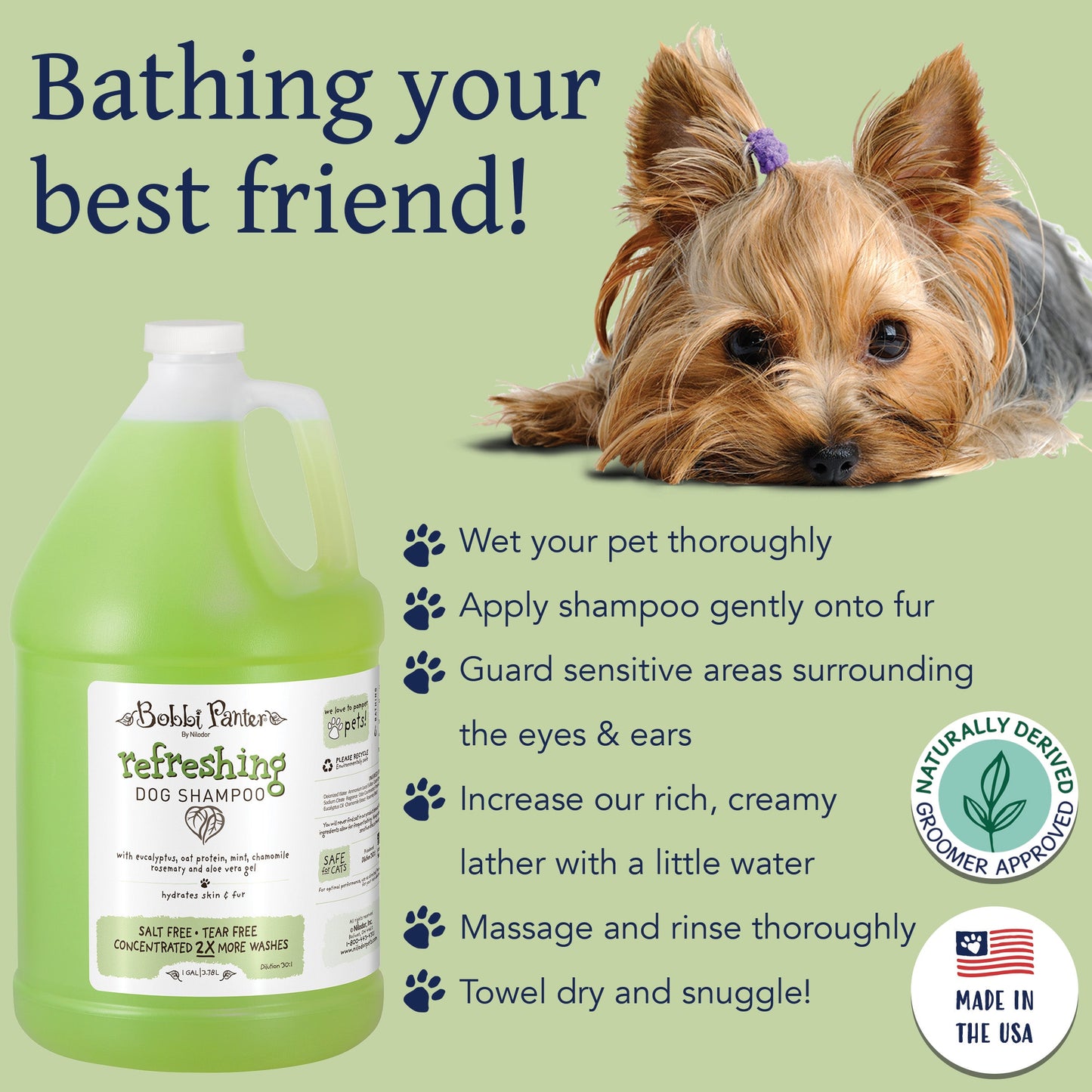 Bobbi Panter® Botanicals Refreshing Dog Shampoo Mint/Chamoile (Gallon), 4/Case (BP00037-CS)