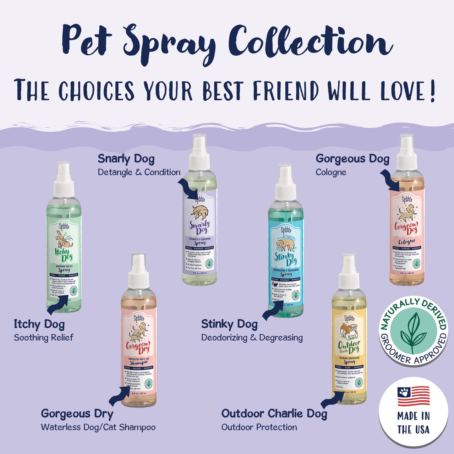 Bobbi Panter® Signature Snarly Dog Detangling Spray (8oz), 12/Case (HOSBP00040-CS)