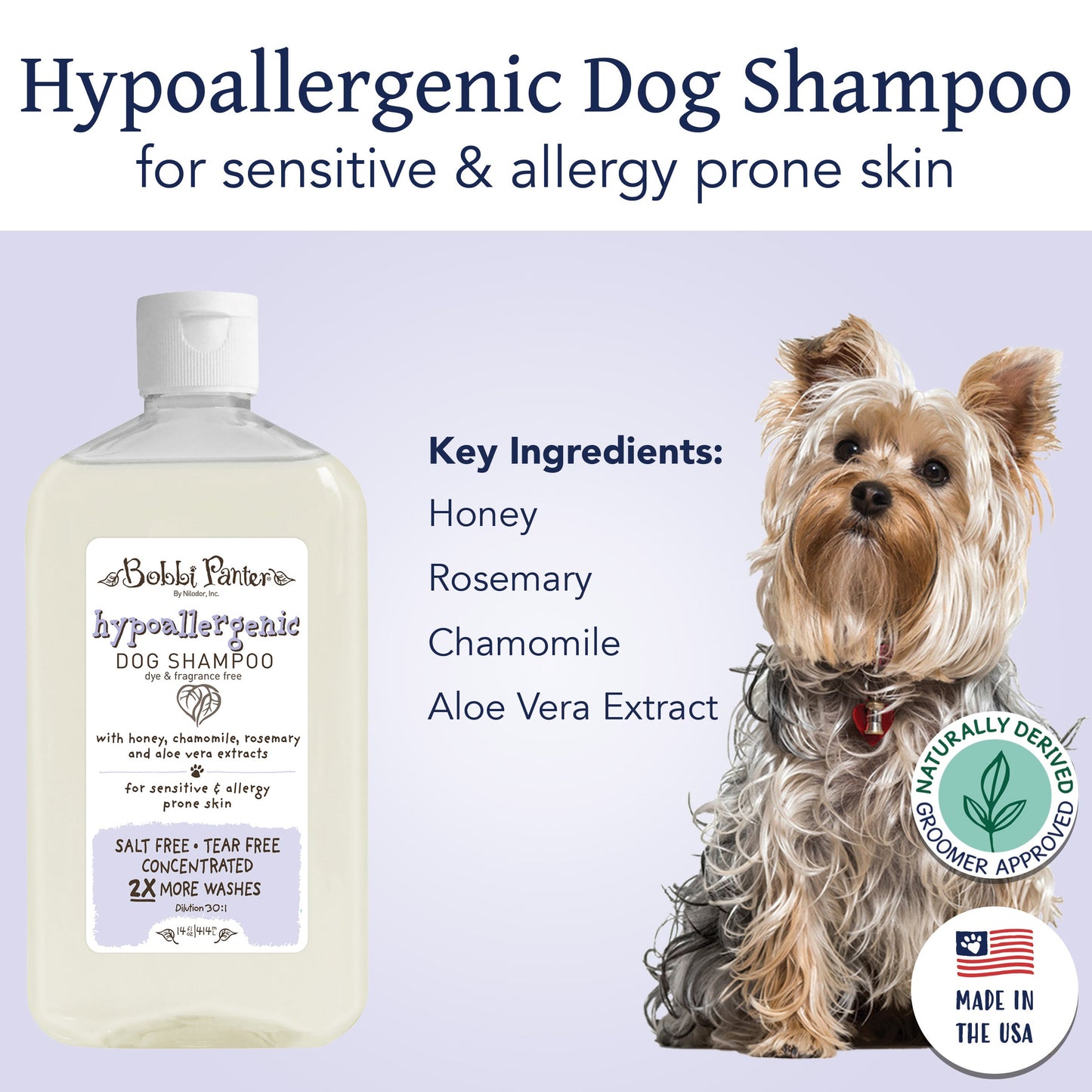 Bobbi Panter® Botanicals Hypoallergenic Dog Shampoo Rosemary (14oz), 12/Case (BP00056-CS)