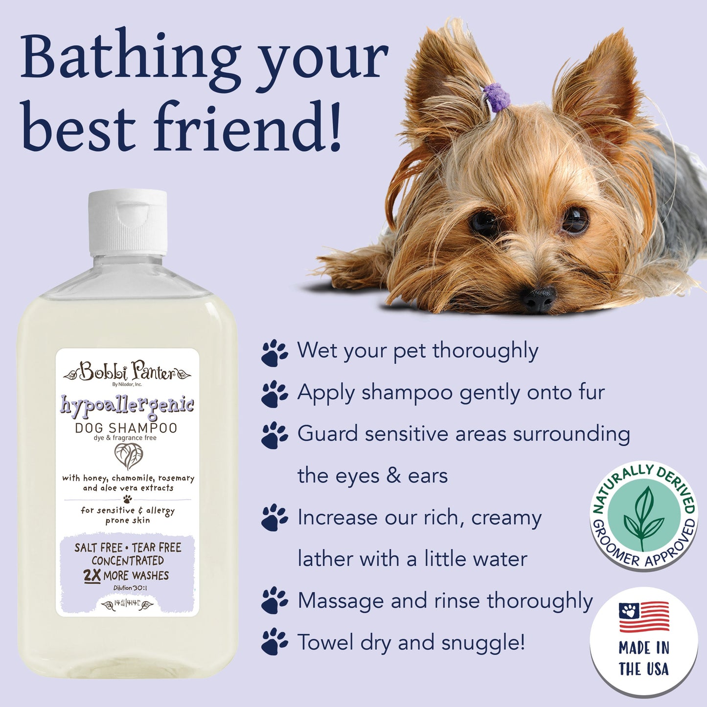 Bobbi Panter® Botanicals Hypoallergenic Dog Shampoo Rosemary (14oz), 12/Case (BP00056-CS)