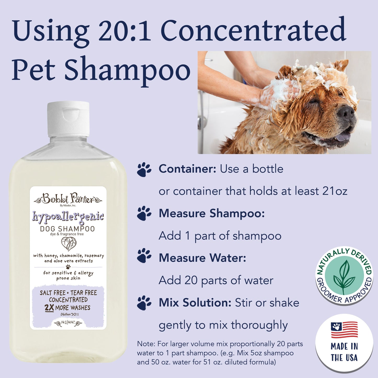 Bobbi Panter® Botanicals Hypoallergenic Dog Shampoo Rosemary (14oz), 12/Case (BP00056-CS)