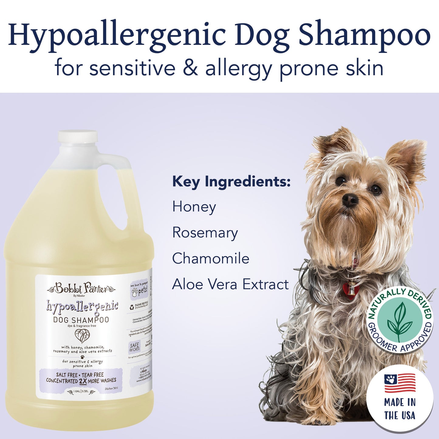 Bobbi Panter® Botanicals Hypoallergenic Dog Shampoo Rosemary, 4/Case (BP00057-CS)