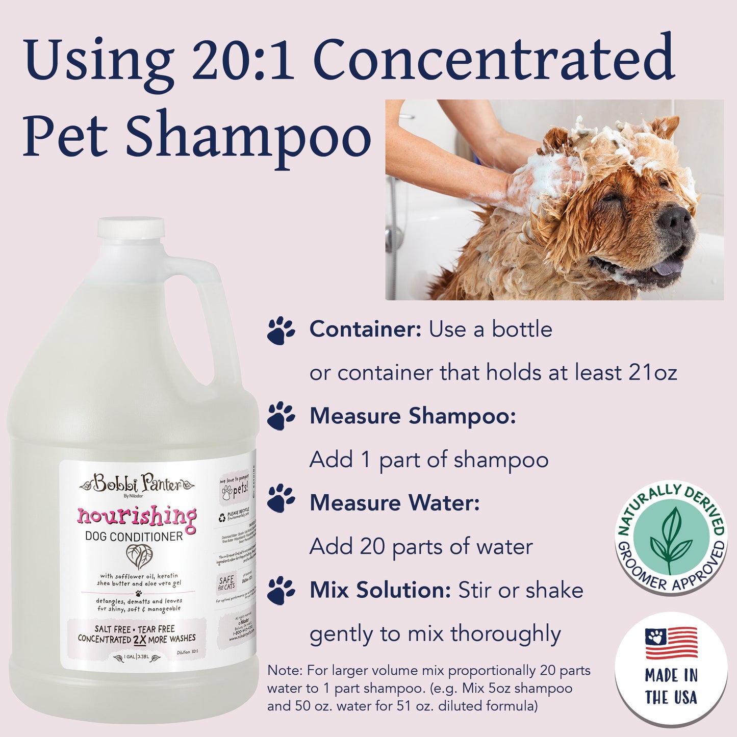 Bobbi Panter® Botanicals Nourishing Dog Conditioner Shea Butter (Gallon), 4/Case (BP00077-CS)