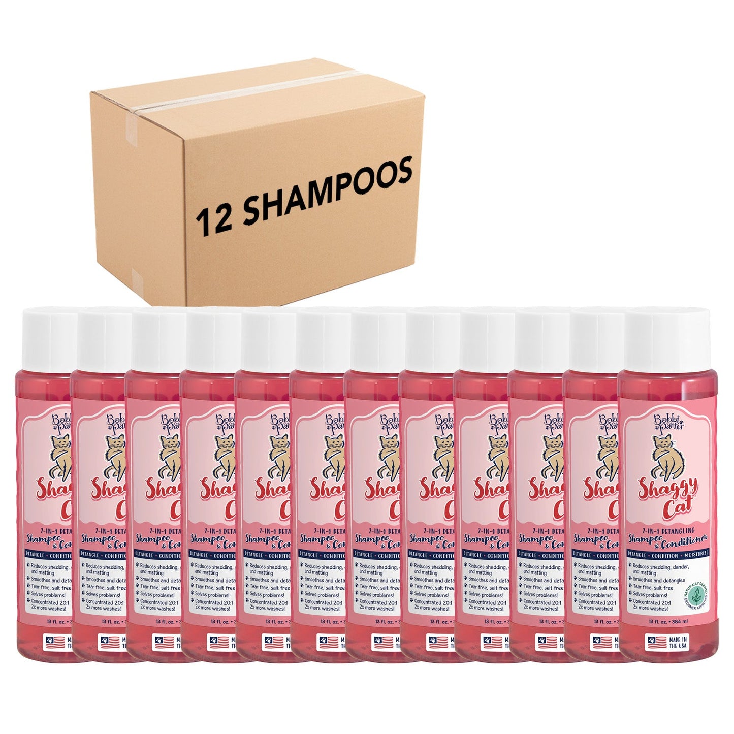 Bobbi Panter® Signature Shaggy Cat Shampoo & Conditioner, Vitamin E, Jojoba Oil, and Aloe Vera, 13 oz Bottle (HOSBP00097)
