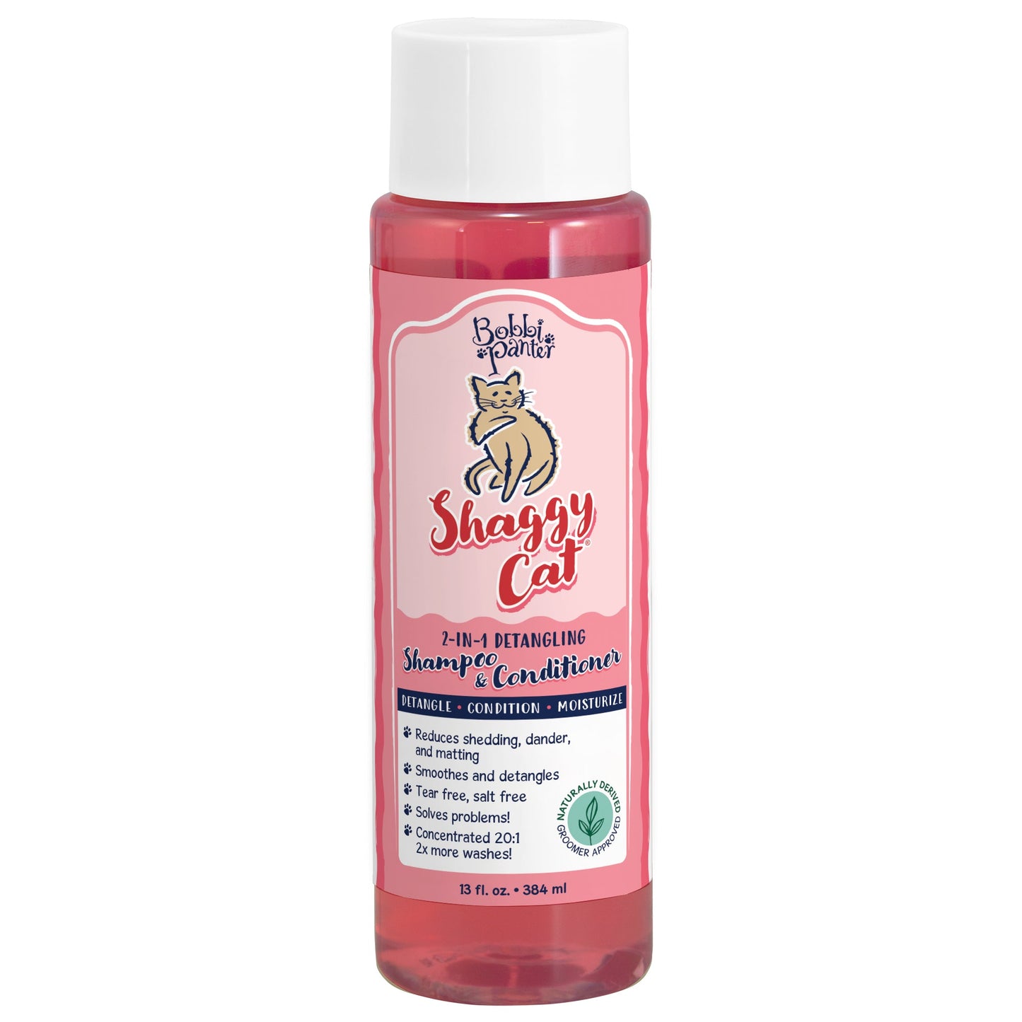 Bobbi Panter® Signature Shaggy Cat Shampoo & Conditioner, Vitamin E, Jojoba Oil, and Aloe Vera, 13 oz Bottle (HOSBP00097)
