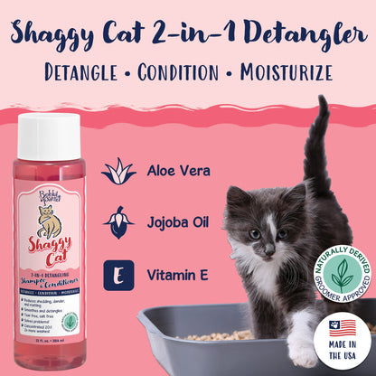 Bobbi Panter® Signature Shaggy Cat Shampoo & Conditioner, Vitamin E, Jojoba Oil, and Aloe Vera, 13 oz Bottle (HOSBP00097)