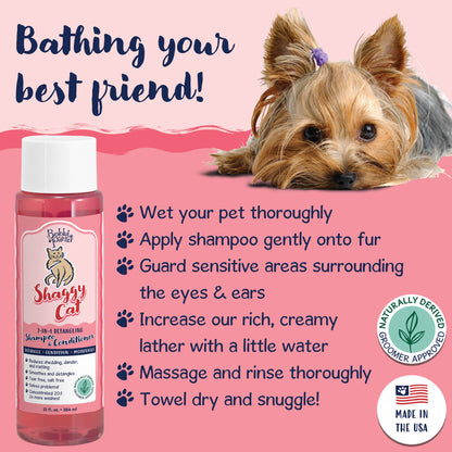 Bobbi Panter® Signature Shaggy Cat Shampoo & Conditioner, Vitamin E, Jojoba Oil, and Aloe Vera, 13 oz Bottle (HOSBP00097)