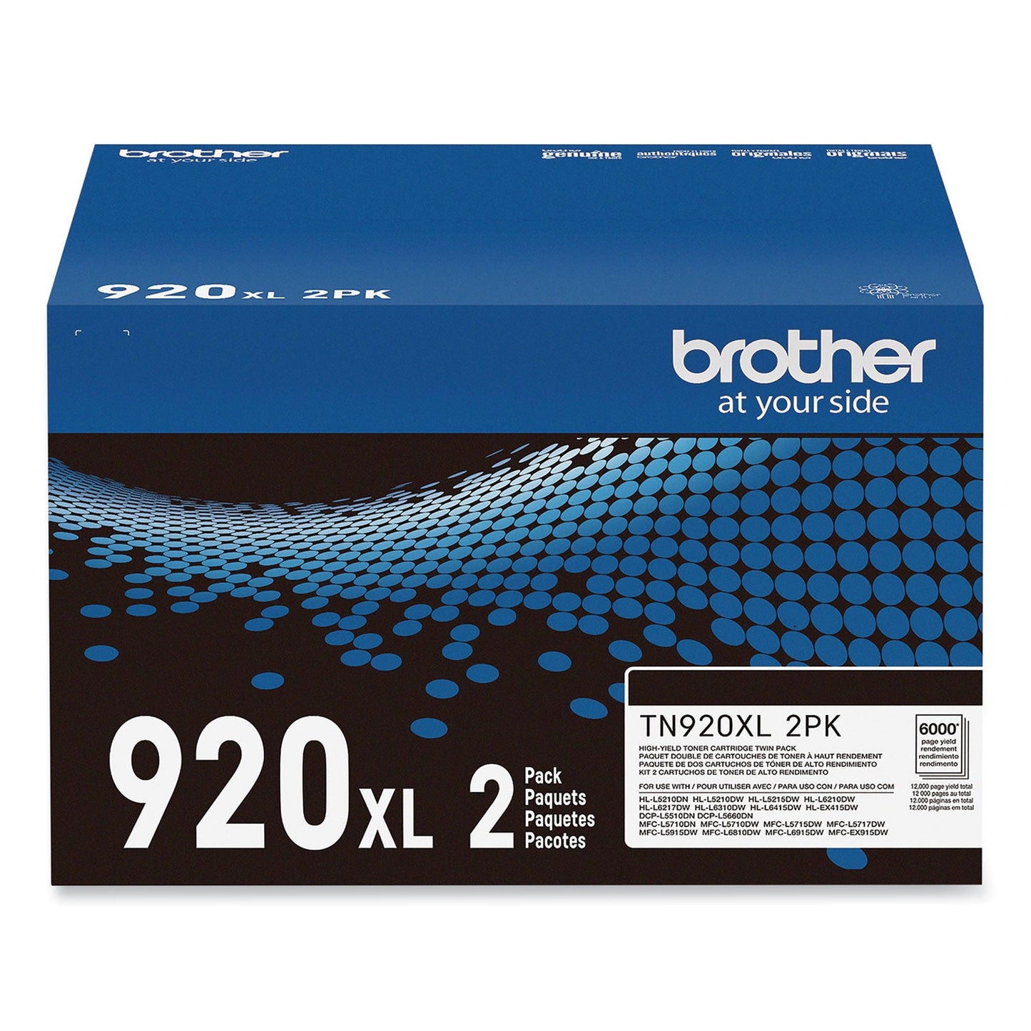 Brother TN920XL2PK High-Yield Toner, 12,000 Page-Yield, Black, 2/Pack (BRTTN920XL2PK)