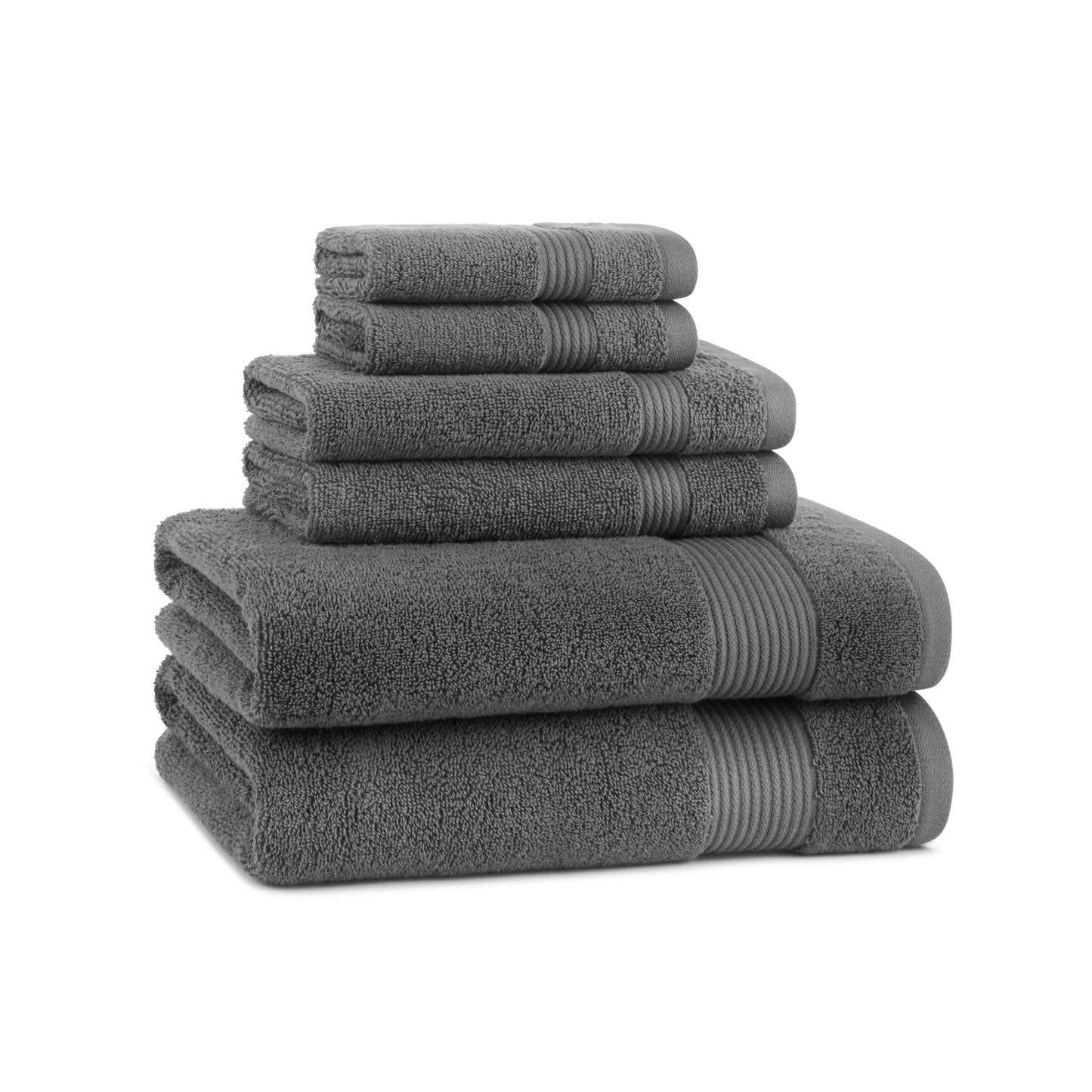 Arkwright Home® Host & Home 6pc Bath Towel Set Dark Grey, 6/Case Sets (BSET-HH-DGY-CS)