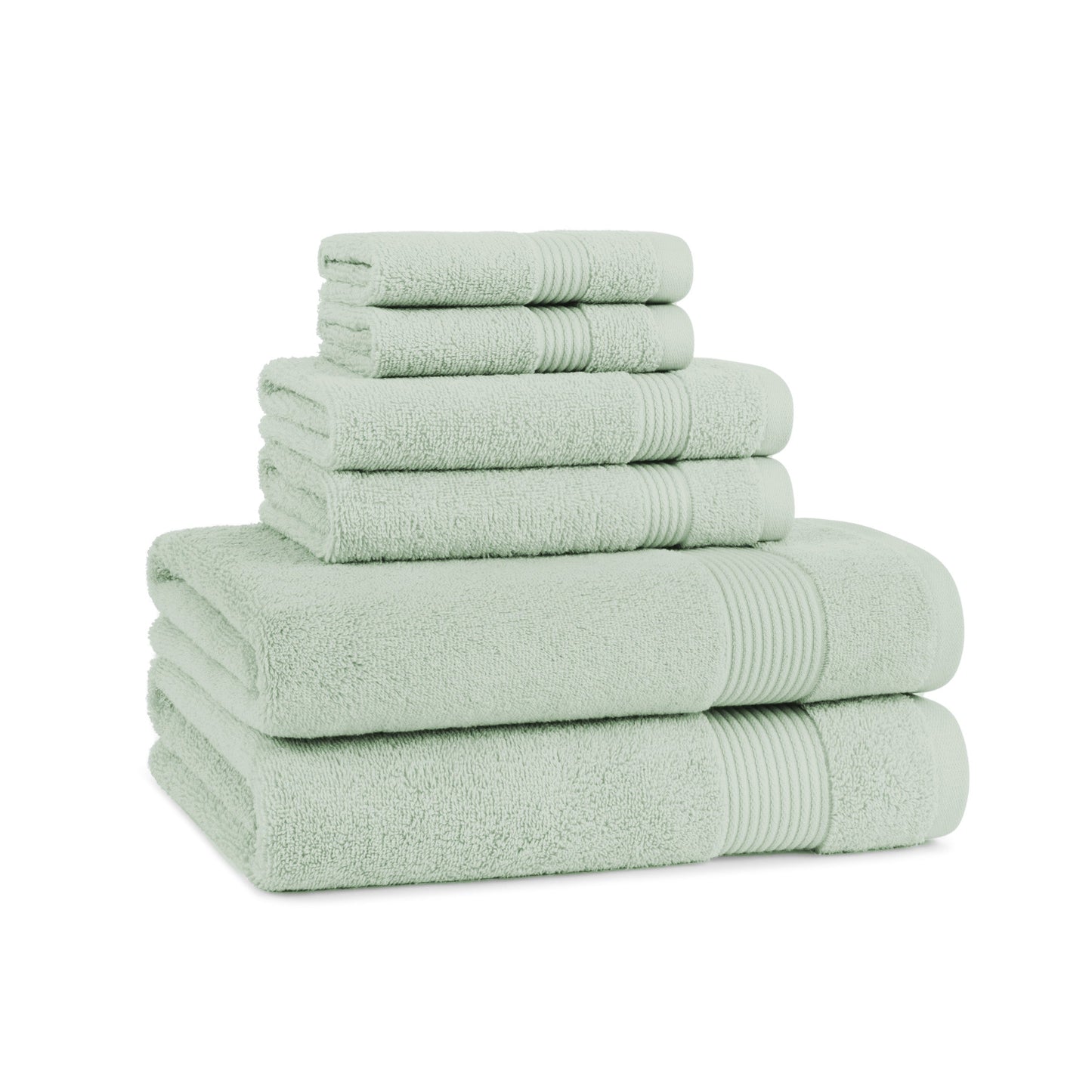 Arkwright Home® Host & Home 6pc Bath Towel Set Green, 6/Case Sets (HHBST-6PK-GR-CS)