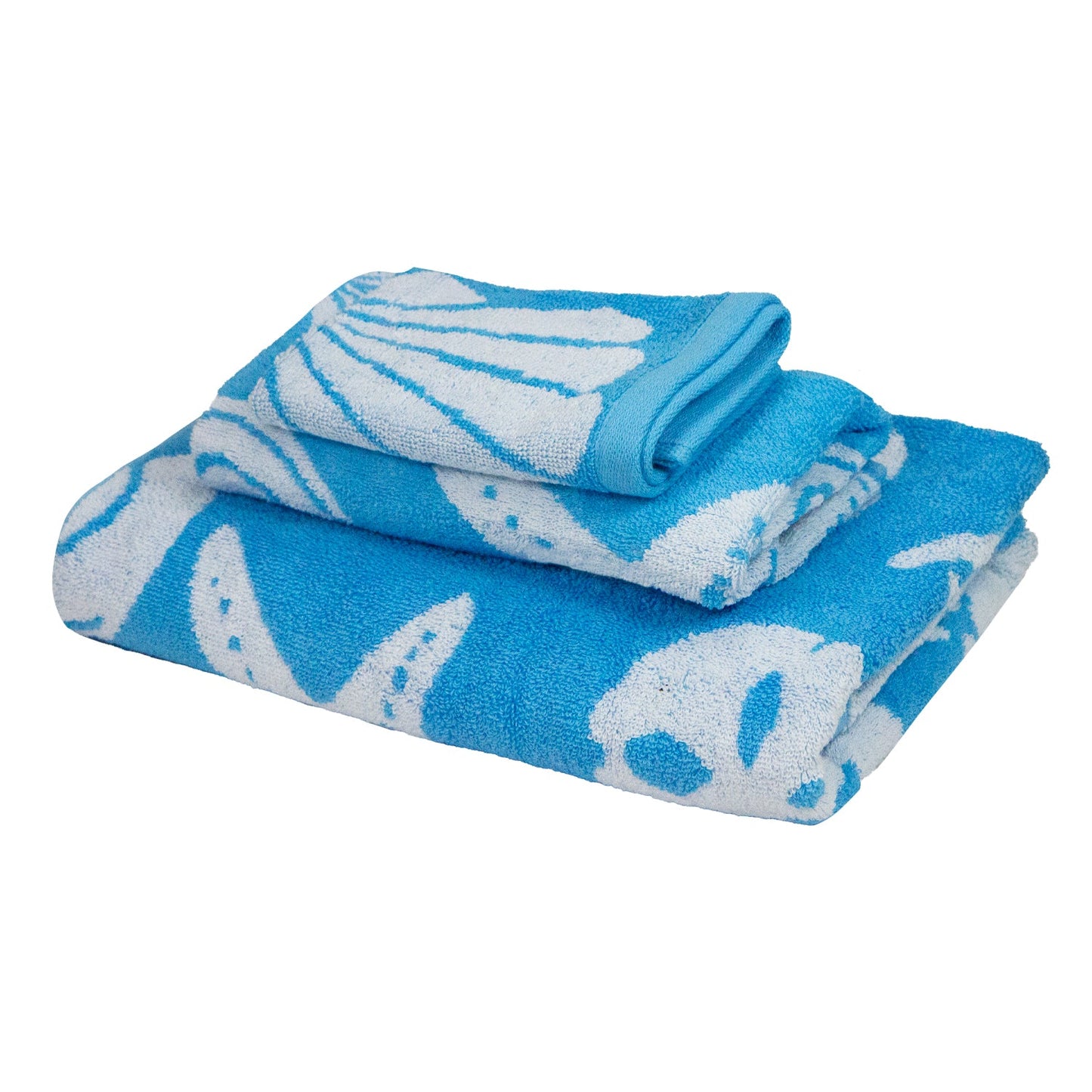 Arkwright Home Coastal Towel Set 3pc Blue (BSET-JQSHELL-BL)