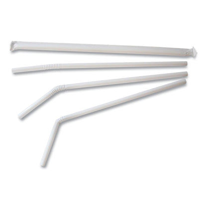 Berkley Square Individually Wrapped Straws, 7.75", Polypropylene, White, 400/Box (BSQ1245100)