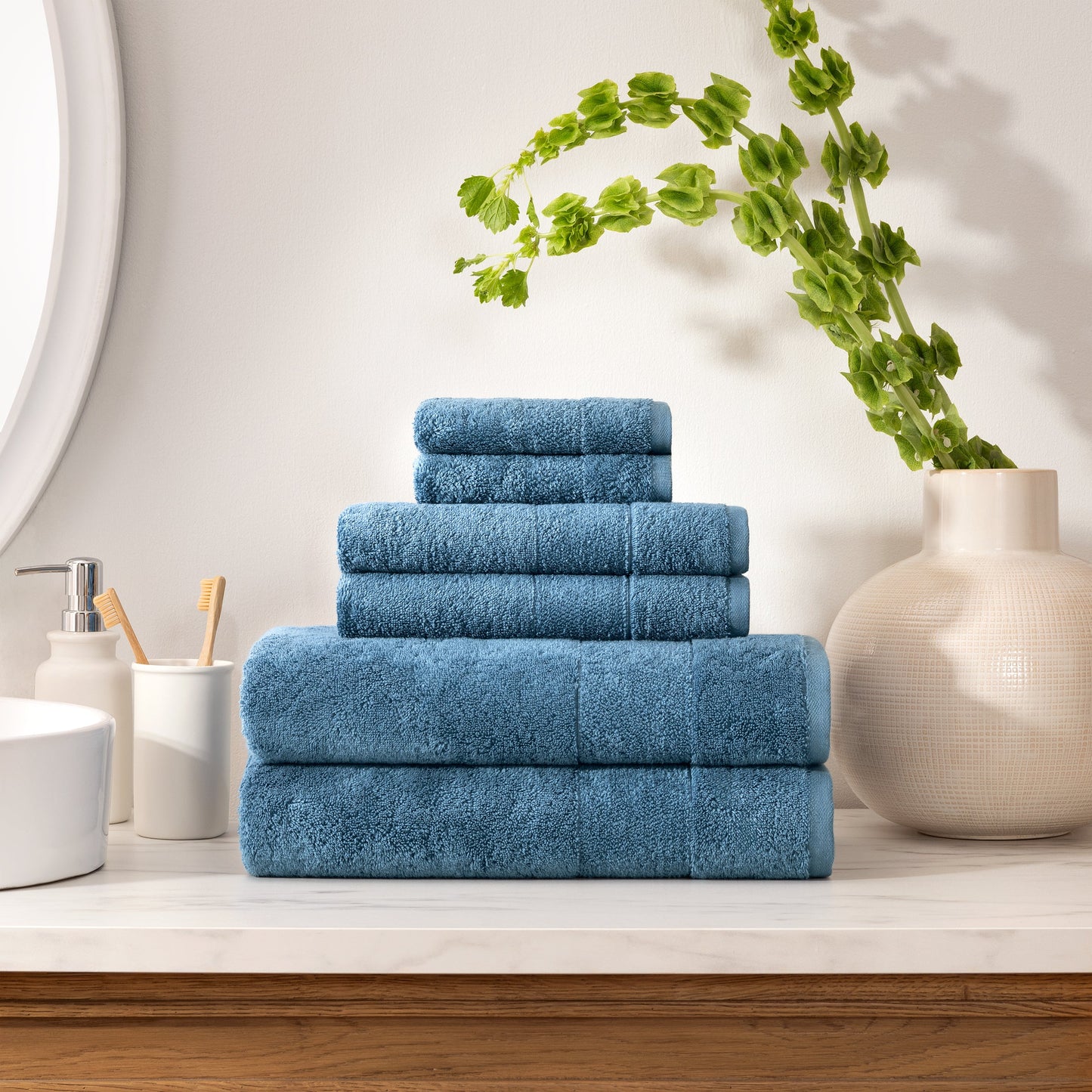 Arkwright Home® Aston & Arden Turkish Solid 6-Piece Set Copen Blue (PNP-BST-TS-CBL)