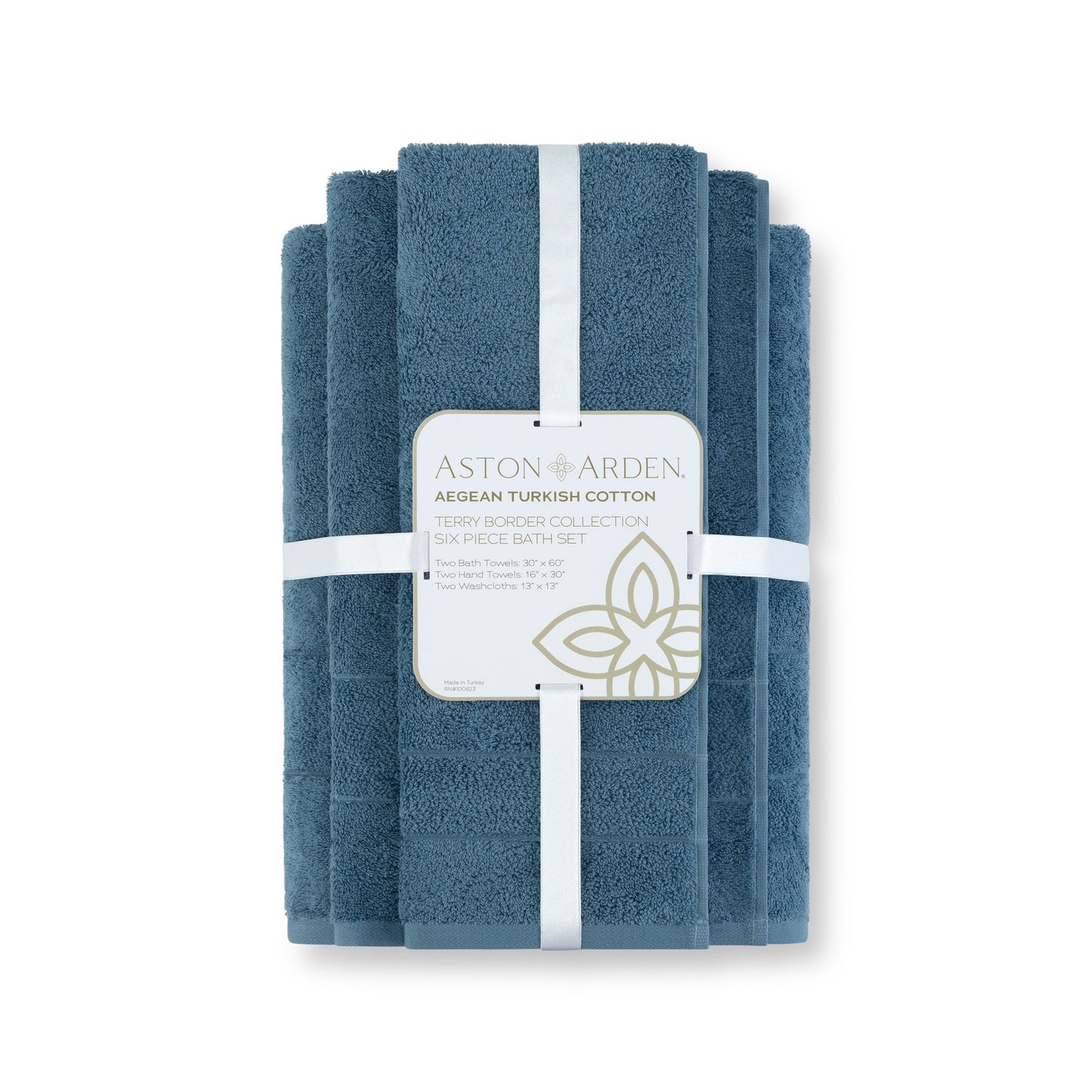 Arkwright Home® Aston & Arden Turkish Solid 6-Piece Set Copen Blue (PNP-BST-TS-CBL)