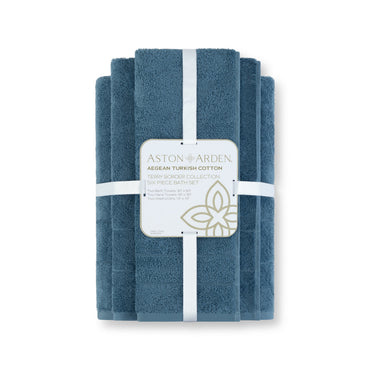 Arkwright Home® Aston & Arden Turkish Solid 6-Piece Set Copen Blue (PNP-BST-TS-CBL)
