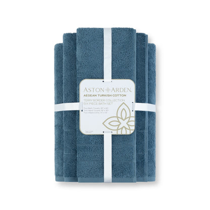 Arkwright Home® Aston & Arden Turkish Solid 6-Piece Set Copen Blue (PNP-BST-TS-CBL)