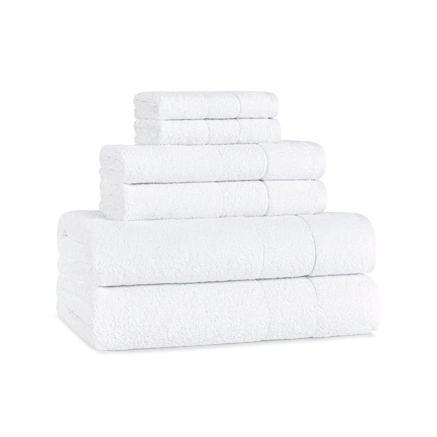 Aston & Arden Turkish 6 Piece Bathroom Towel Set - White (PNP-BST-TS-WHT)