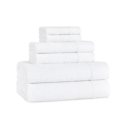 Aston & Arden Turkish 6 Piece Bathroom Towel Set - White (PNP-BST-TS-WHT)