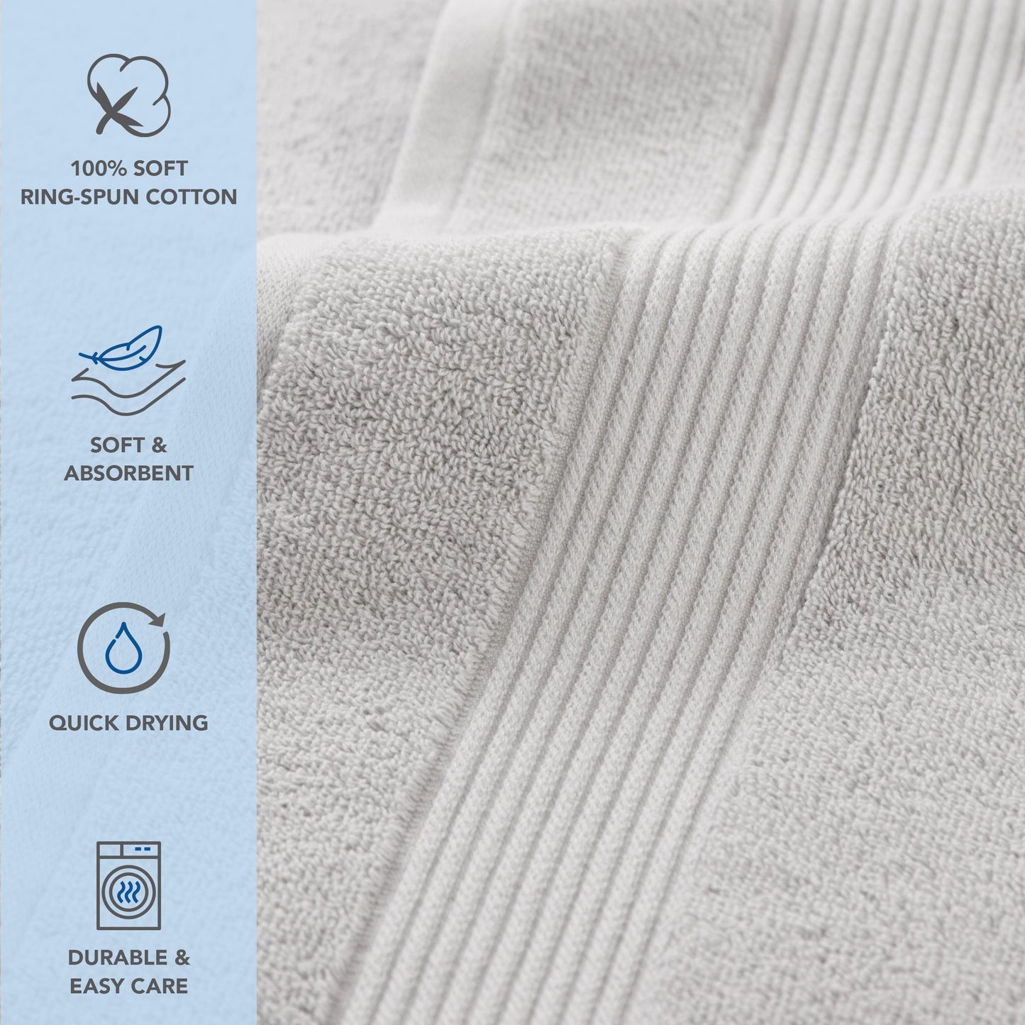 Arkwright Home® Host & Home Bath Towel 27x54 Light Grey, 24/Case (BT-HH2754-LG-CS)