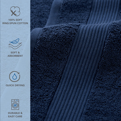 Arkwright Home® Host & Home Bath Towel 27x54 Navy, 24/Case (BT-HH2754-NV-CS)