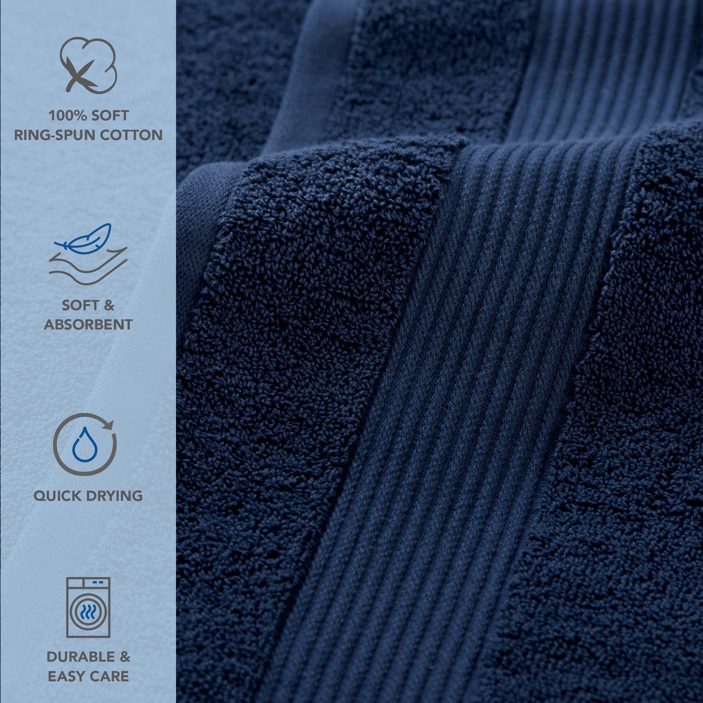Arkwright Home® Host & Home Hand Towel 16x28 Navy, Case of 60 (HT-HH1628-NV-CS)