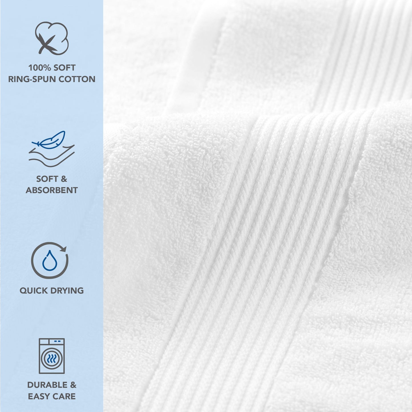 Arkwright Home® Host & Home 6pc Bath Towel Set White, 6/Case Sets (BSET-HH-WHT-CS)
