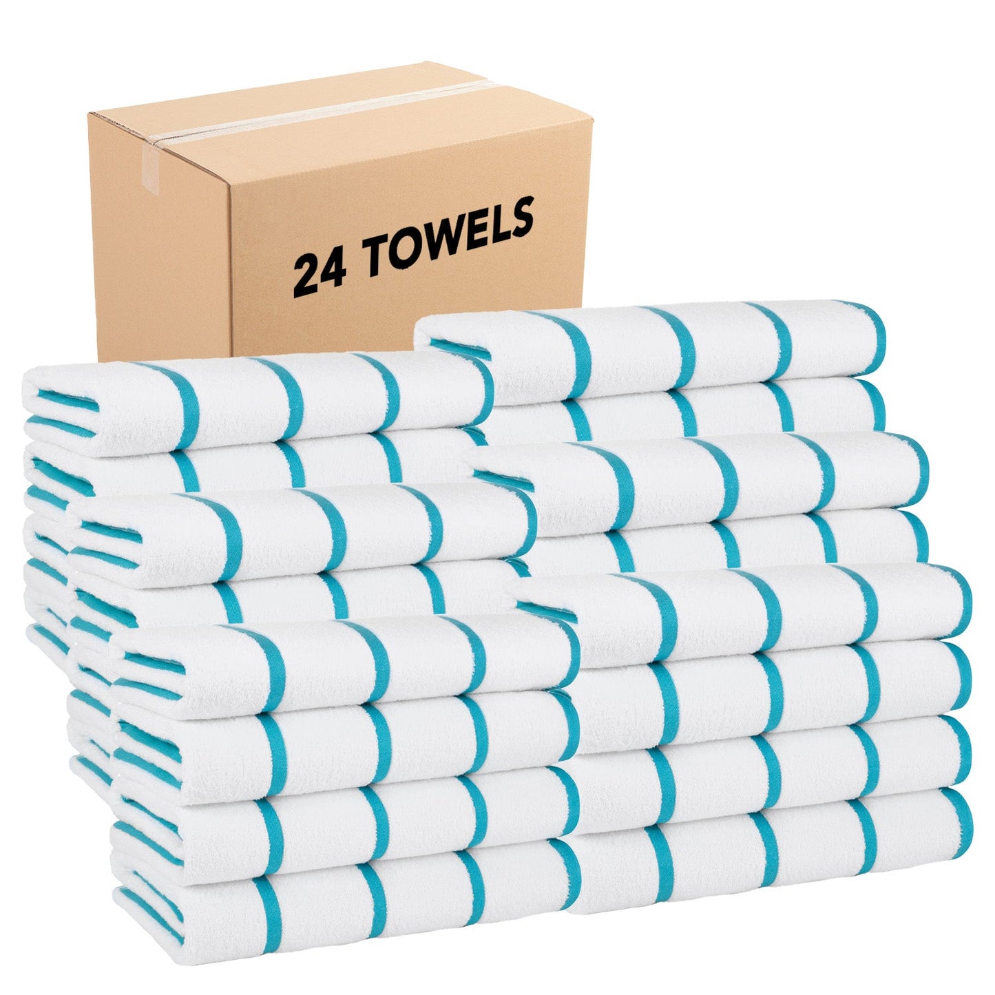 Hospeco® Las Rayas Beach Towel 30x60 Blue, 4/Pack (HOSBT-HS3060-15BL)