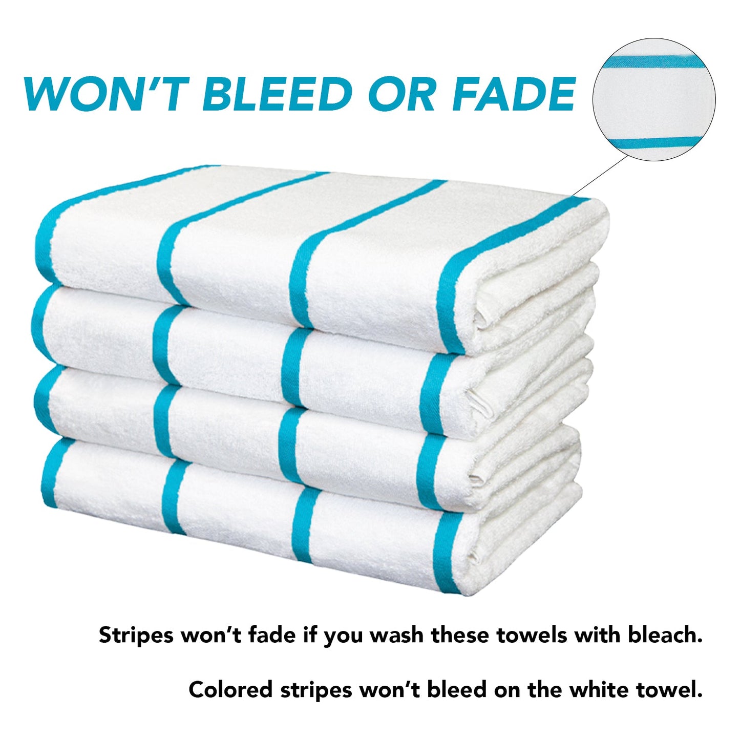 Hospeco® Las Rayas Beach Towel 30x60 Blue, 24/Case (HOSBT-HS3060-15BL-CS)