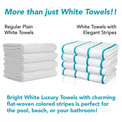 Hospeco® Las Rayas Beach Towel 30x60 Blue, 4/Pack (HOSBT-HS3060-15BL)