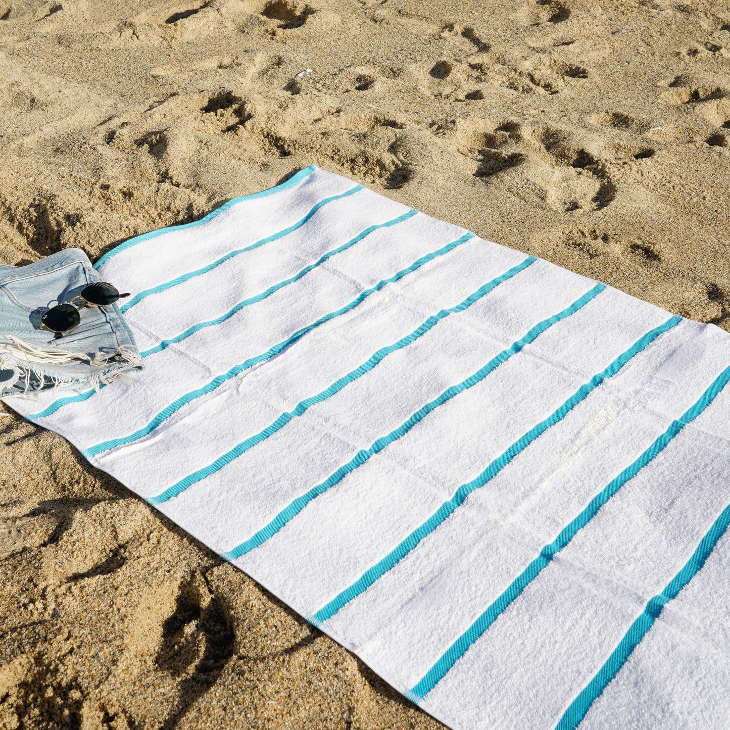 Hospeco® Las Rayas Beach Towel 30x60 Blue, 4/Pack (HOSBT-HS3060-15BL)
