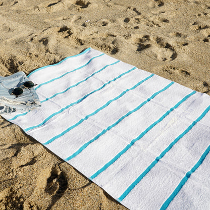 Hospeco® Las Rayas Beach Towel 30x60 Blue, 4/Pack (HOSBT-HS3060-15BL)