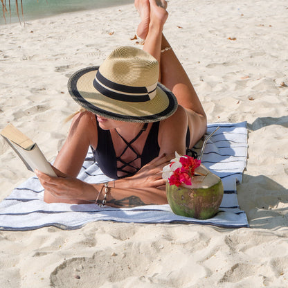 Hospeco® Las Rayas Beach Towel 30x60 Dark Grey, 4/Pack (HOSBT-HS3060-15DG)