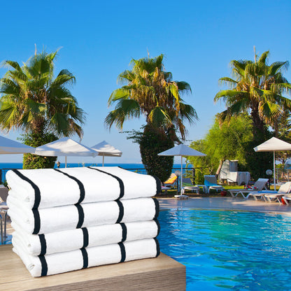 Hospeco® Las Rayas Beach Towel 30x60 Dark Grey, 24/Case (HOSBT-HS3060-15DG-CS)