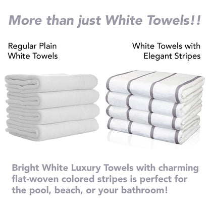 Hospeco® Las Rayas Beach Towel 30x60 Light Grey, 24/Case (HOSBT-HS3060-15LG-CS)