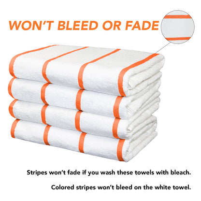 Hospeco® Las Rayas Beach Towel 30x60 Orange, 24/Case (HOSBT-HS3060-15OR-CS)