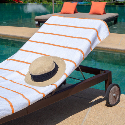 Hospeco® Las Rayas Beach Towel 30x60 Orange, 4/Pack (HOSBT-HS3060-15OR)