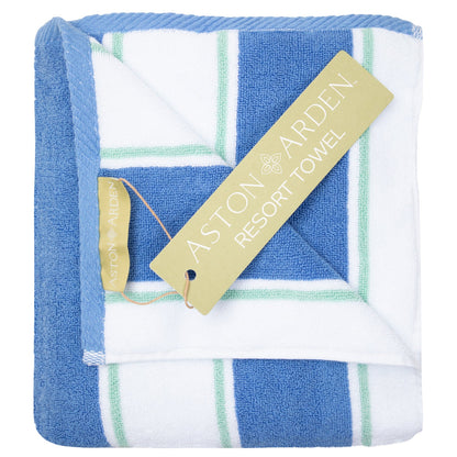 Aston & Arden Pinstriped Beach Towel 35x70 Blue/Green (PNP-BT-PINSTR-25BG)