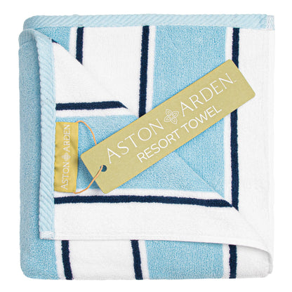 Aston & Arden Pinstriped Beach Towel 35x70 Blue/Blue (P-BT-PNS-25CBB)