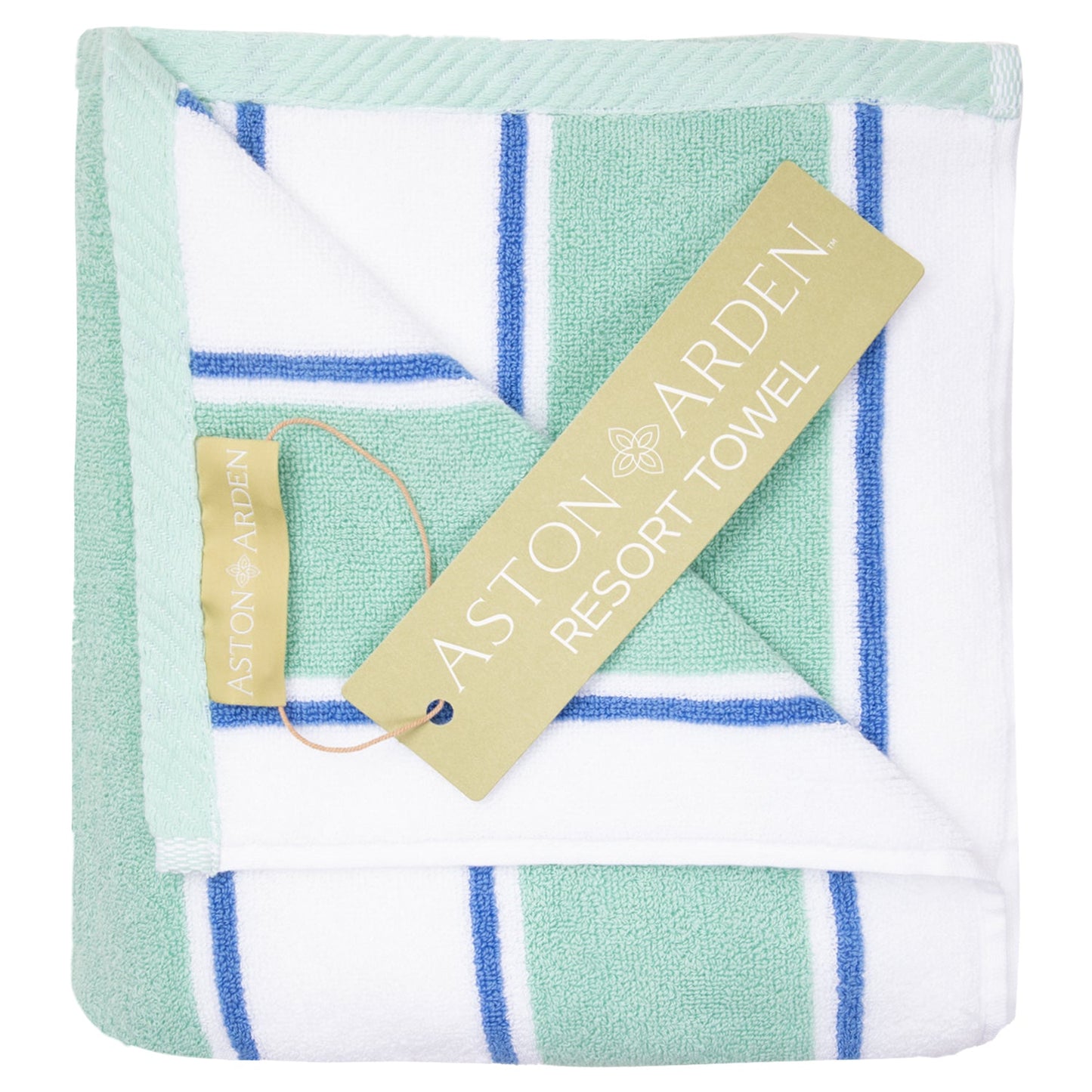 Aston & Arden Pinstriped Beach Towel 35x70 Green/Blue (PNP-BT-PINSTR-25GB)