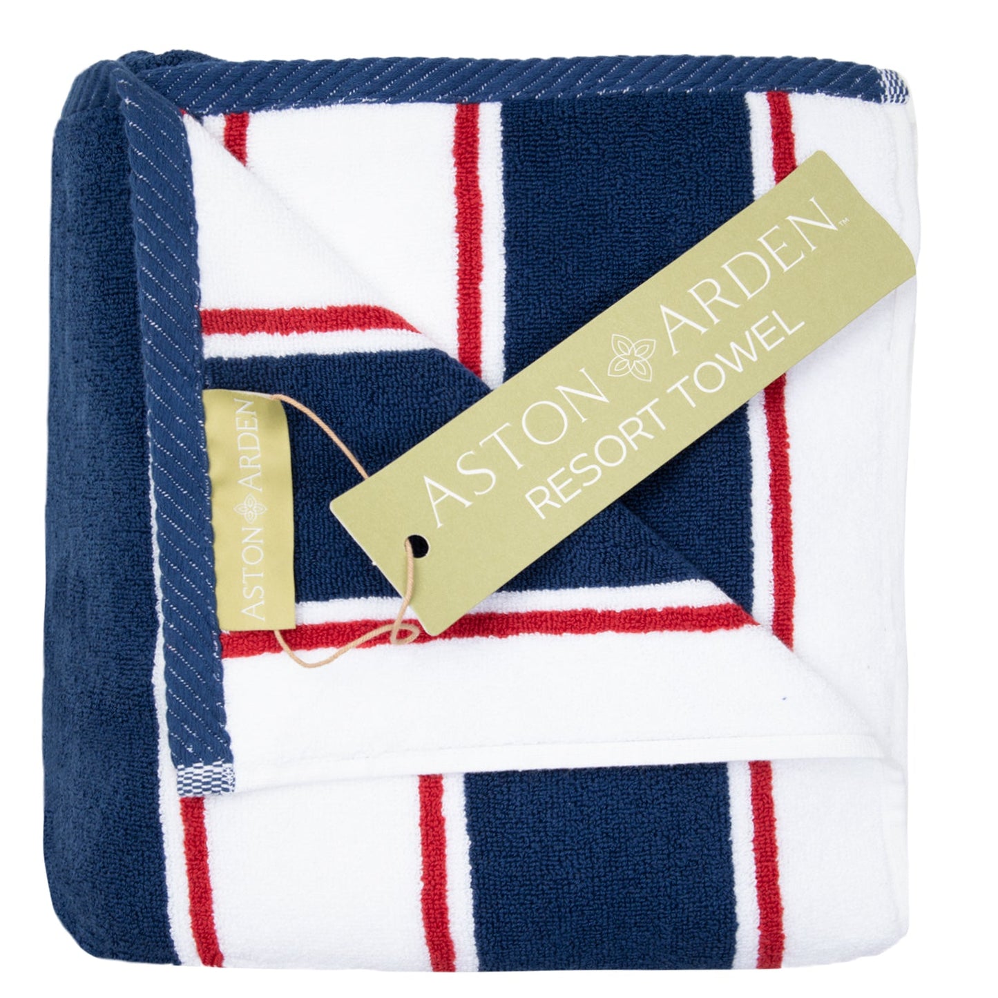 Aston & Arden Pinstriped Beach Towel 35x70 Navy/Red (PNP-BT-PINSTR-25NR)