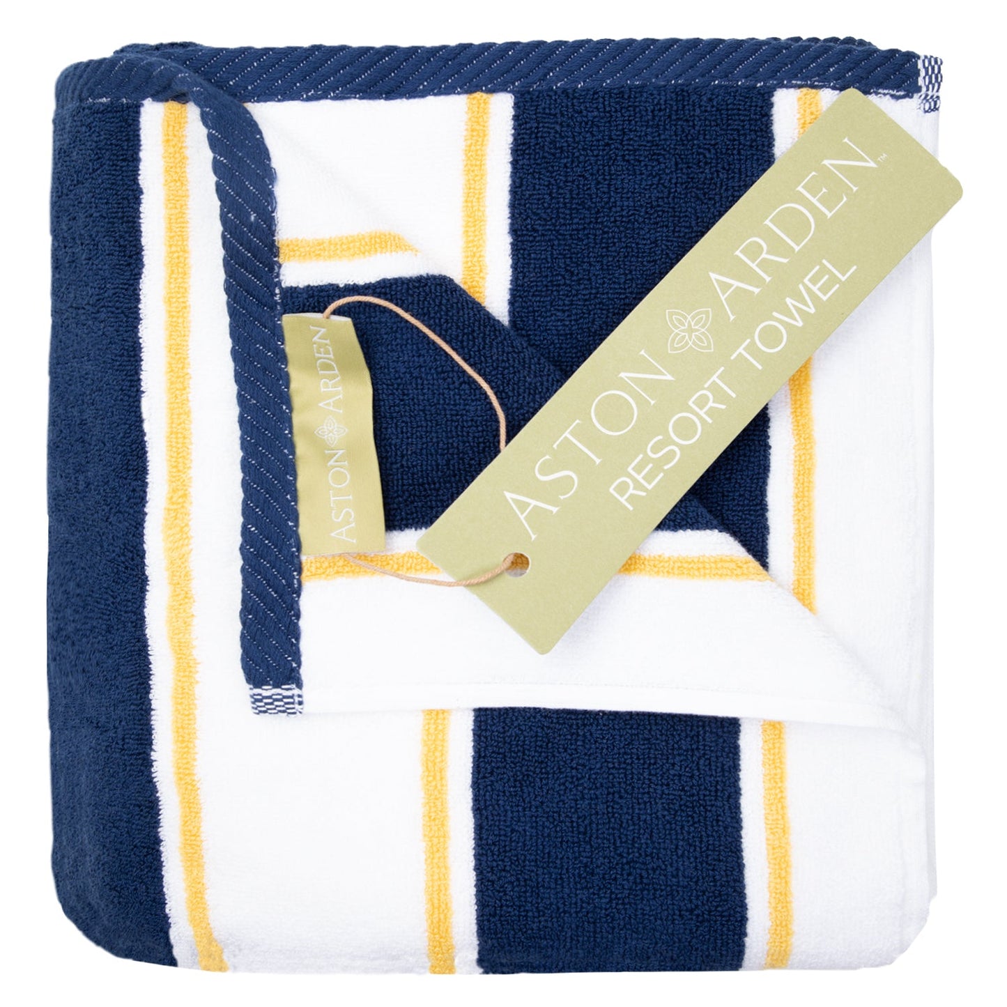Aston & Arden Pinstriped Beach Towel 35x70 Navy/Yellow (PNP-BT-PINSTR-25NY)