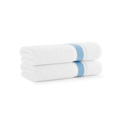 Aston & Arden Aegean Recycled Bath Towel 30x60 Blue Striped (2/Pack) (P-BT-RT-3060-BL)