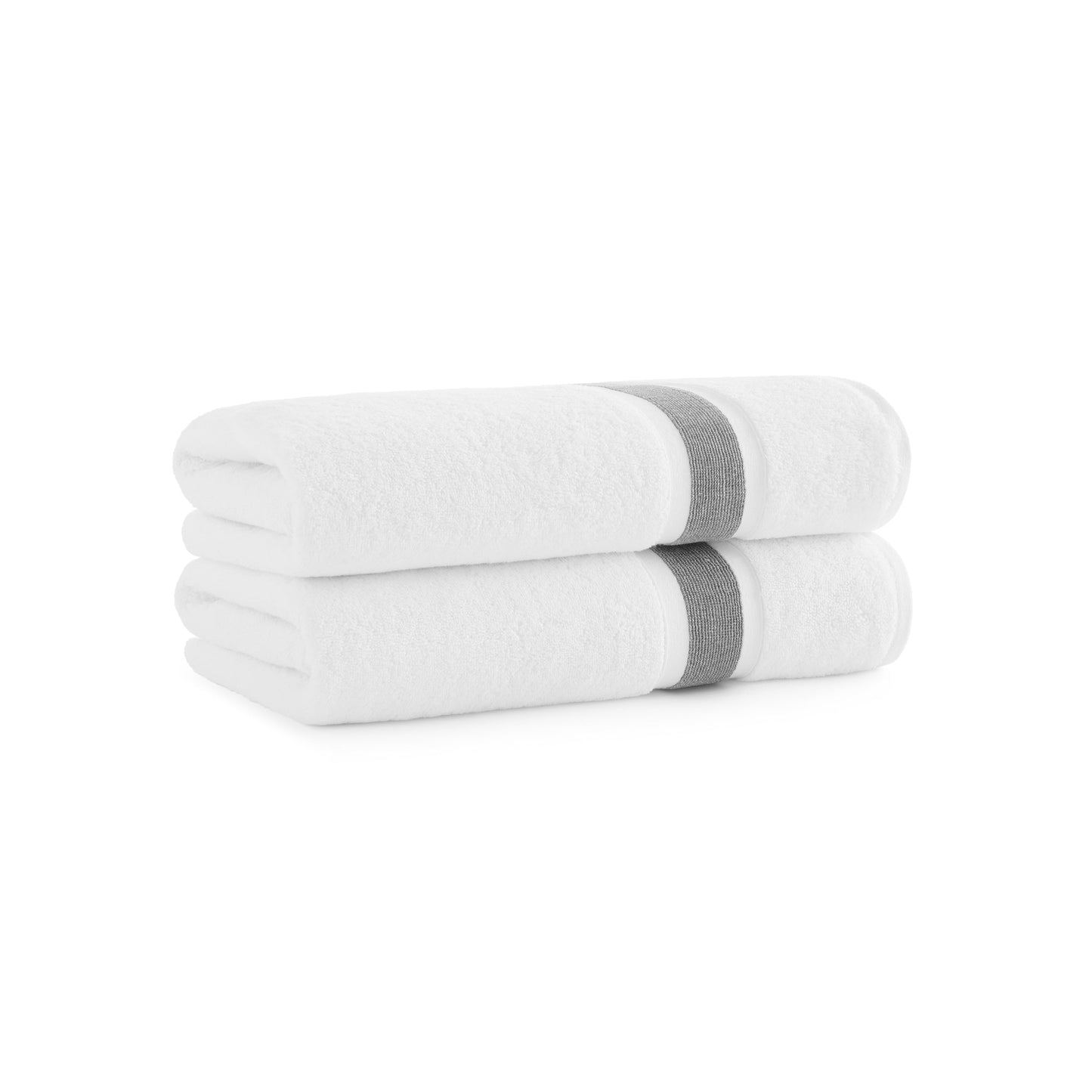 Aston & Arden Aegean Recycled Bath Towel 30x60 Dark Gray Striped (2/Pack) (P-BT-RT-3060-DG)